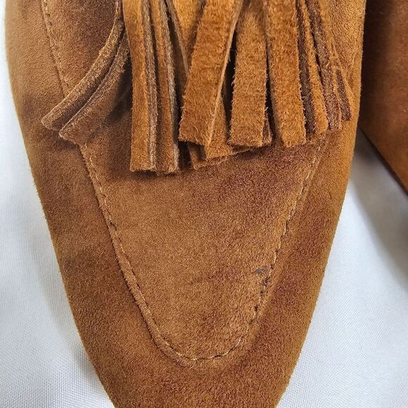 NIB Veronica Beard Cleo Tassel Snip Toe Loafers in Camel - Size 7 - Picture 7 of 10